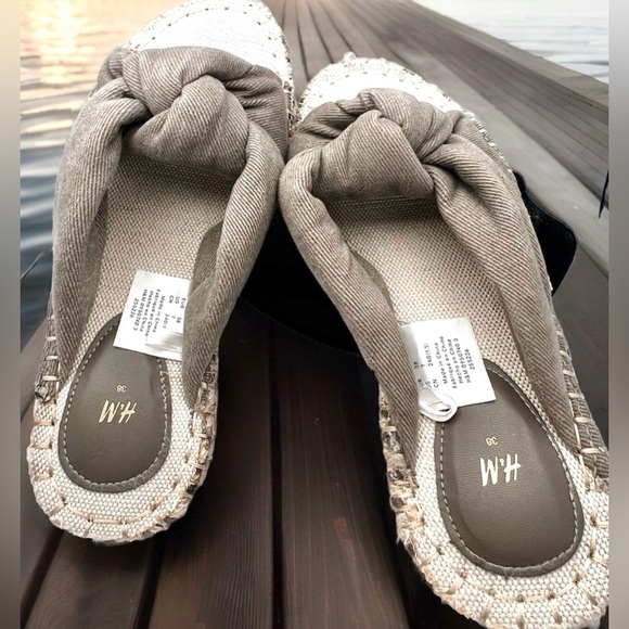 H&M Women’s Espadrilles Knotted Espadrille Slip On Sandals - Picture 7 of 8
